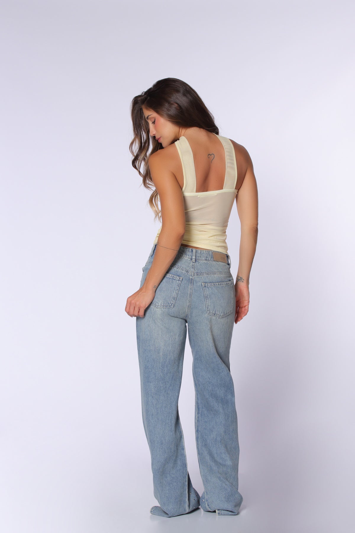 Blue Semi Wide-Leg Wide-Leg Jeans by Navissi