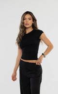 Camiseta Básica Negra Manga Corta
