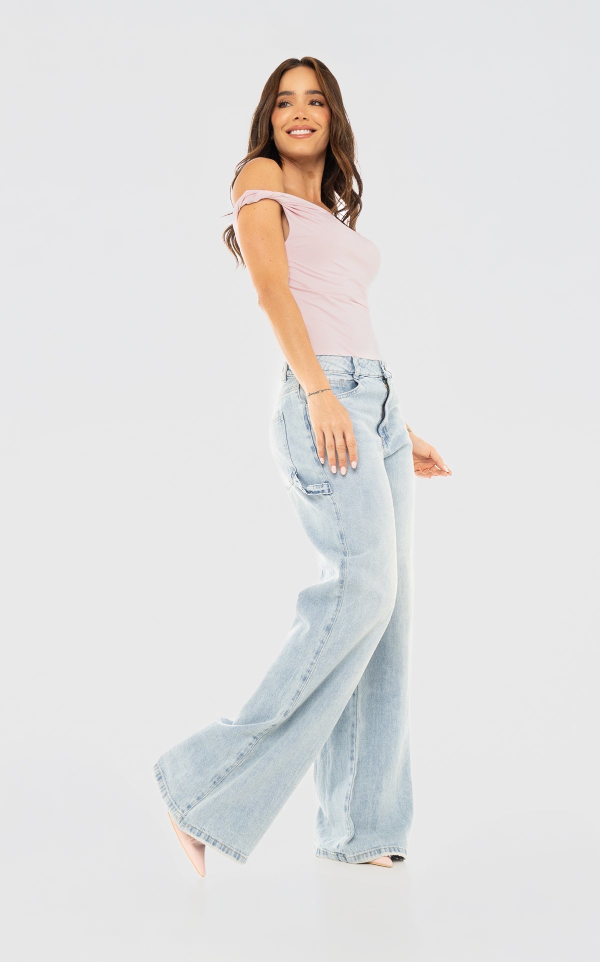Blue Wide-Leg Jeans