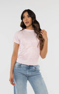 Pink Lace Layered T-Shirt by Navissi