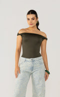 Green Twisted-Detail Bodysuit