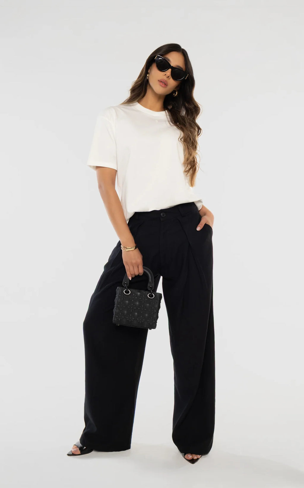 Pantalón Negro Clásico Pliegues