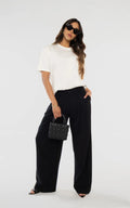 Pantalón Negro Clásico Pliegues