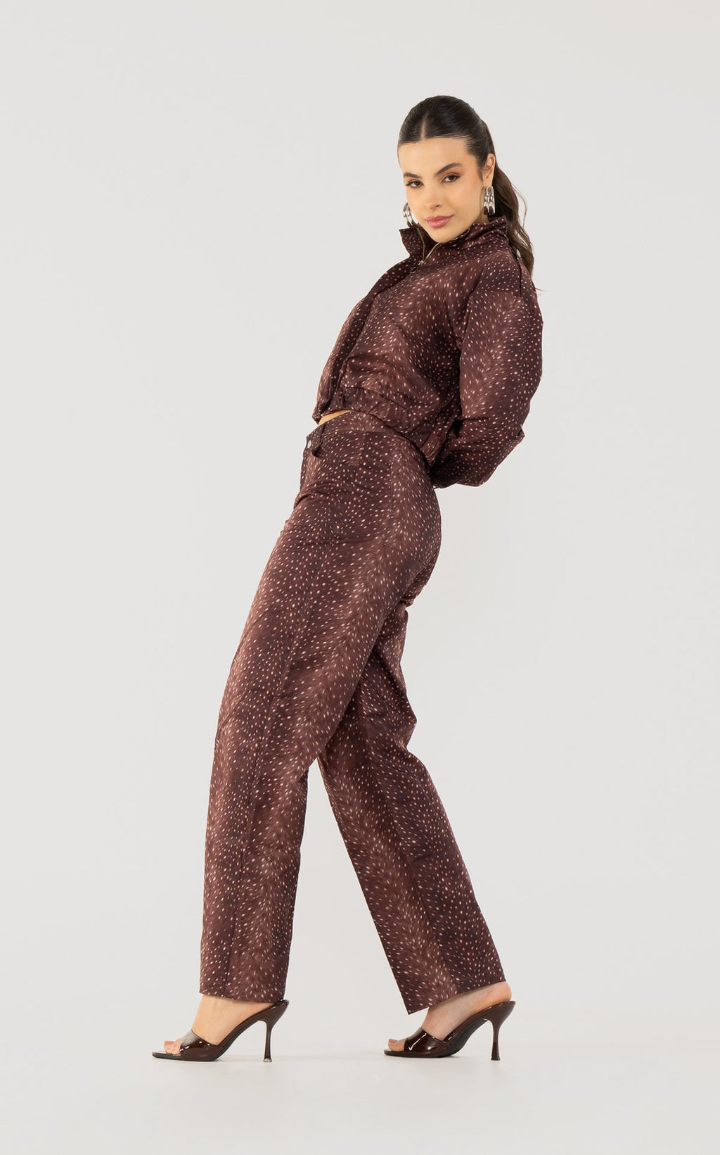Brown Printed Jacket