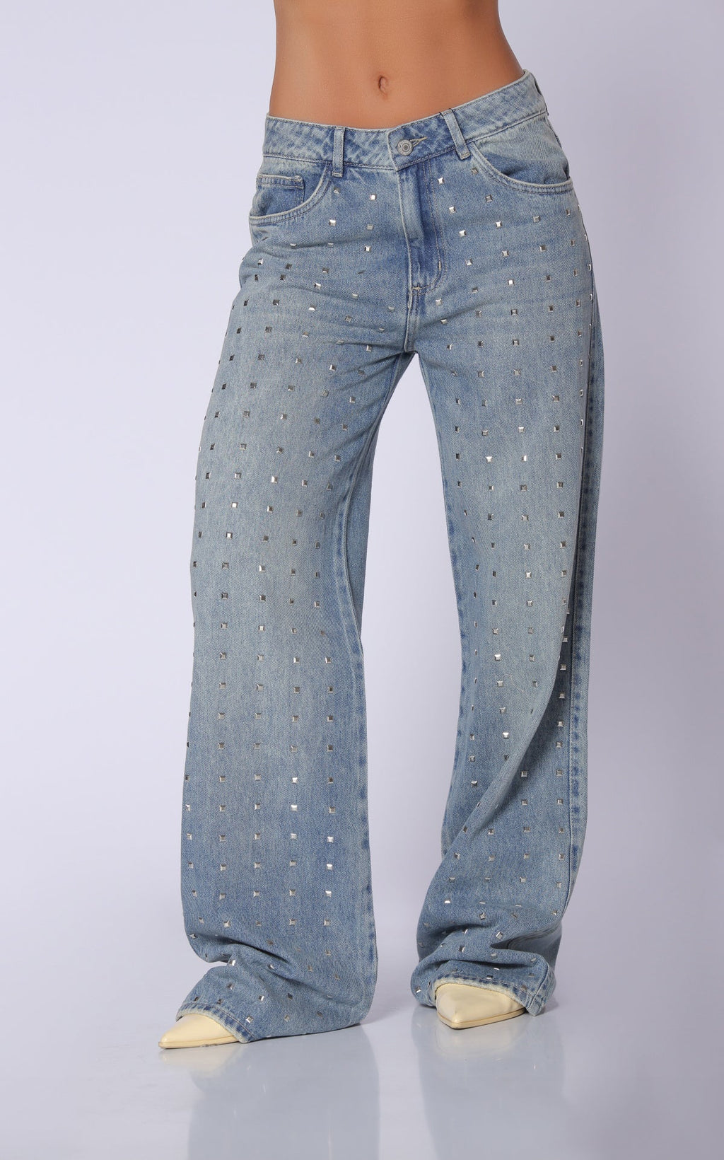 Blue Semi Wide-Leg Wide-Leg Jeans by Navissi