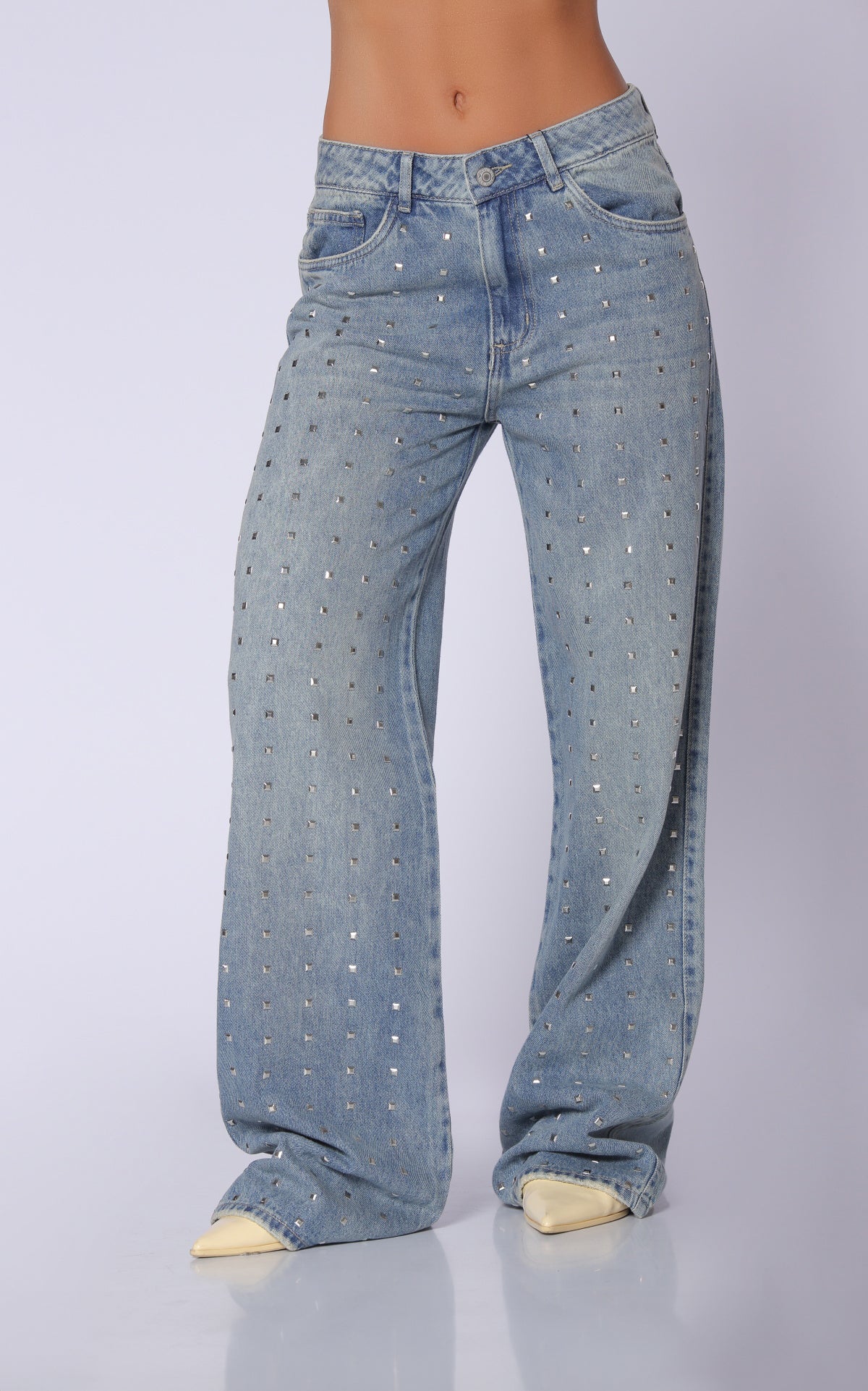 Blue Semi Wide-Leg Wide-Leg Jeans by Navissi