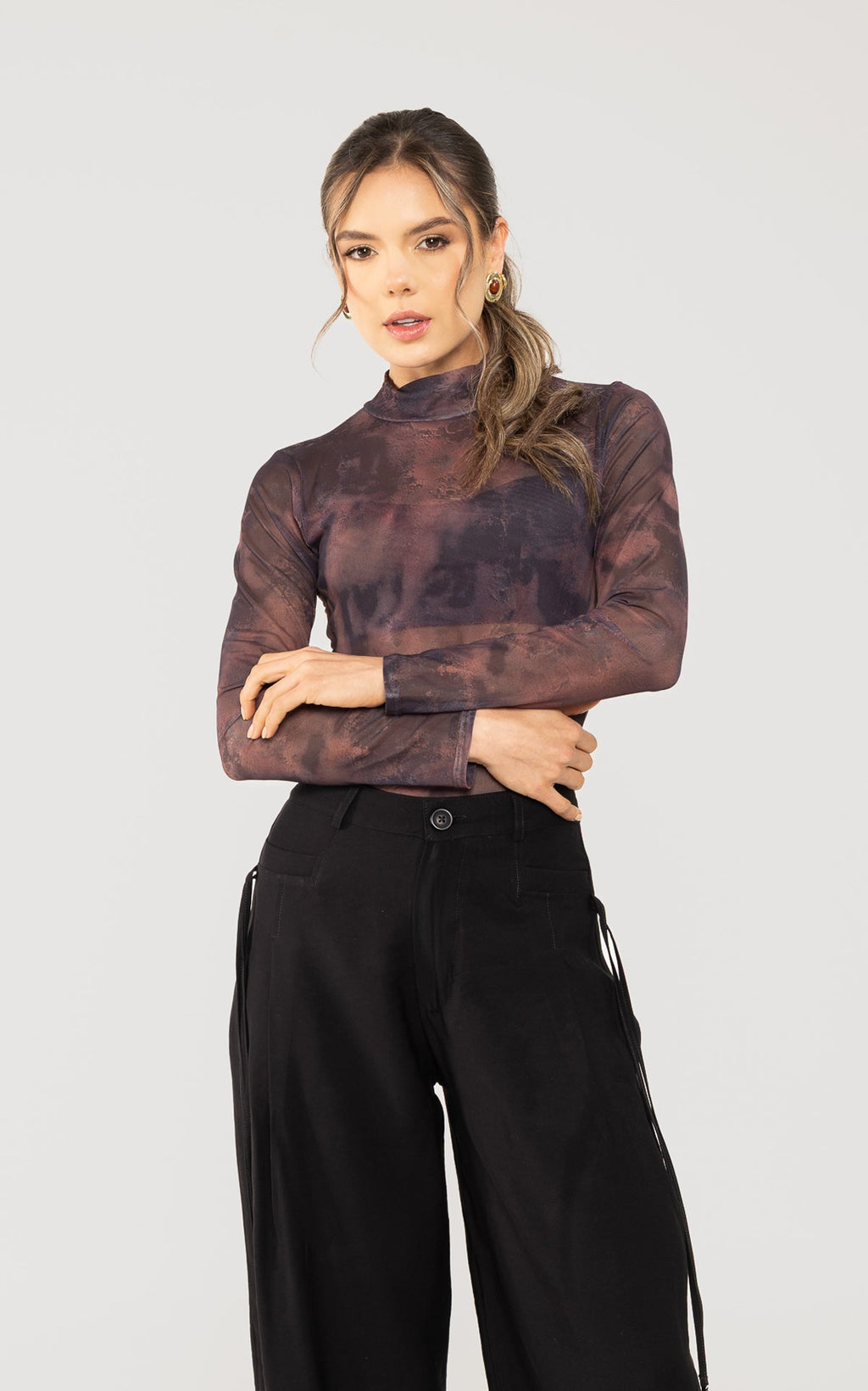Body Negro Transparencia Top Inlcuido