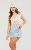 Blusa Blonda Marfil con Pañoleta