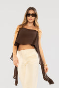 Blusa Chocolate Golas en Laterales