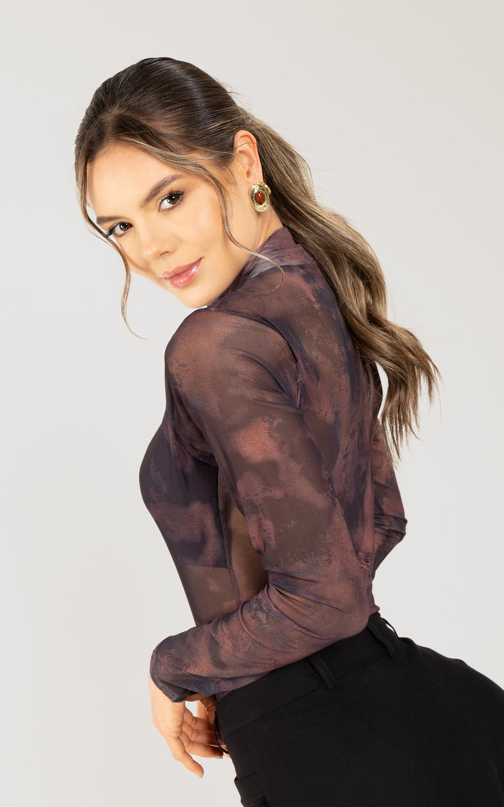 Body Negro Transparencia Top Inlcuido