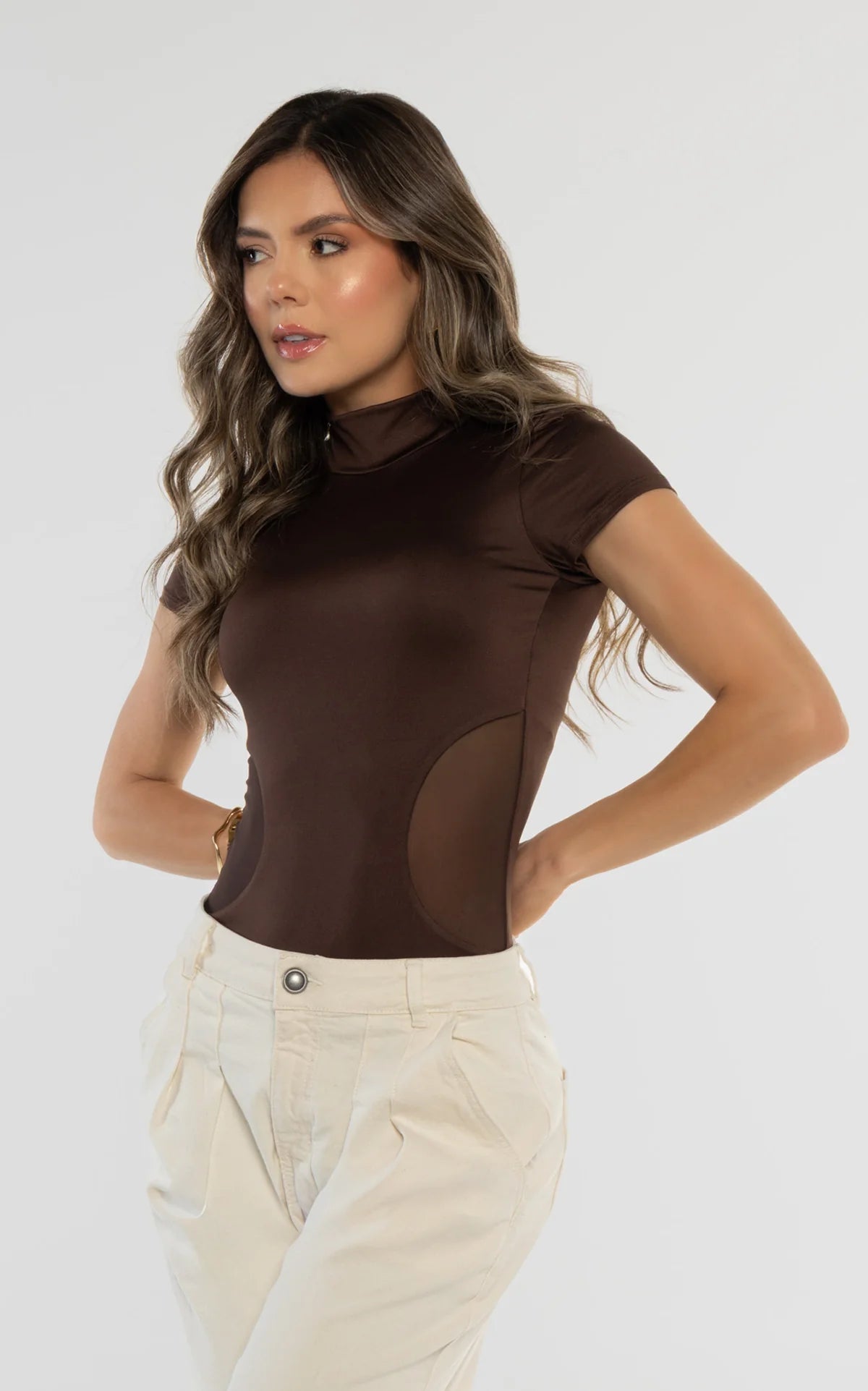 Body Chocolate Cuello Alto Manga Corta