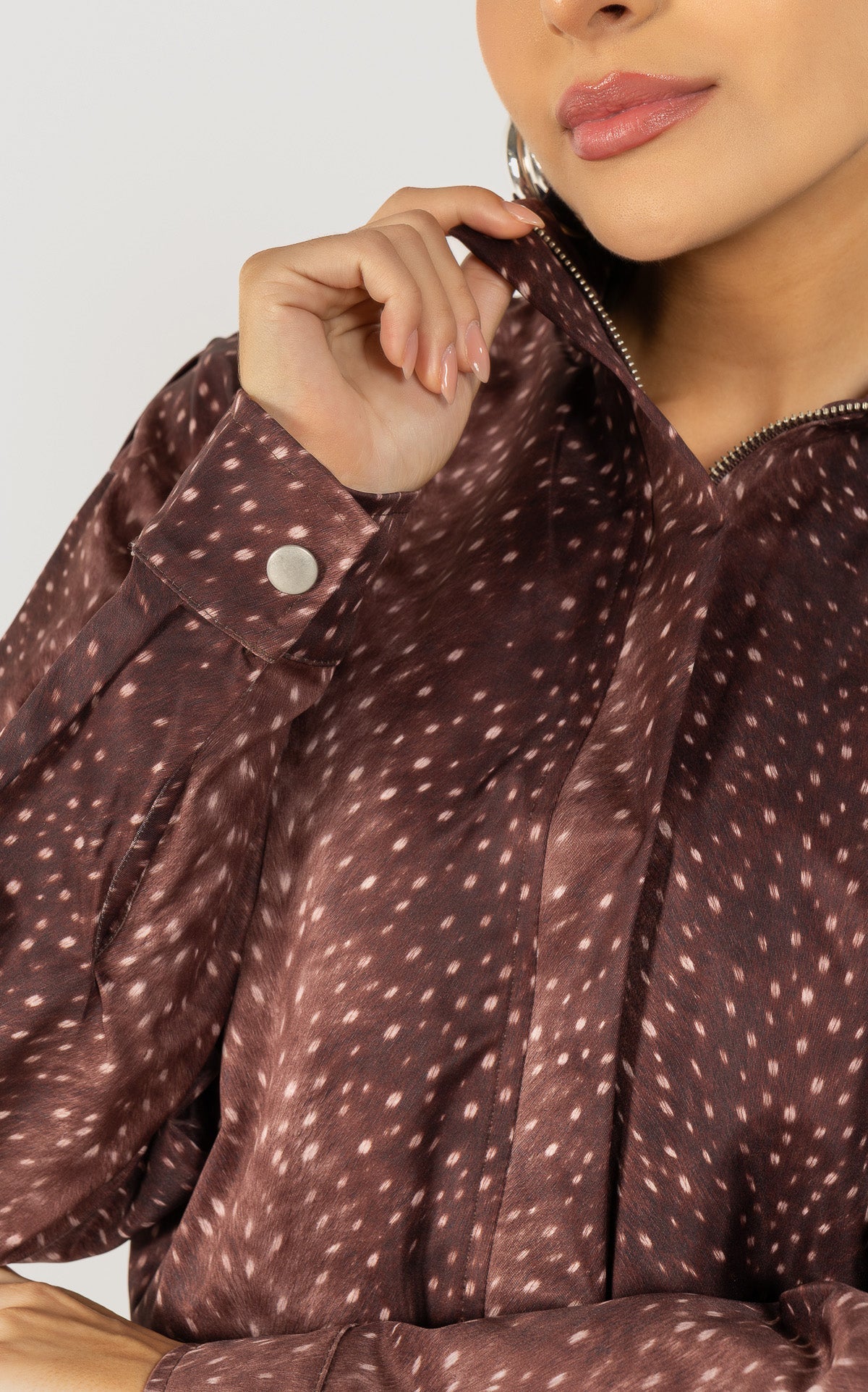 Brown Printed Jacket