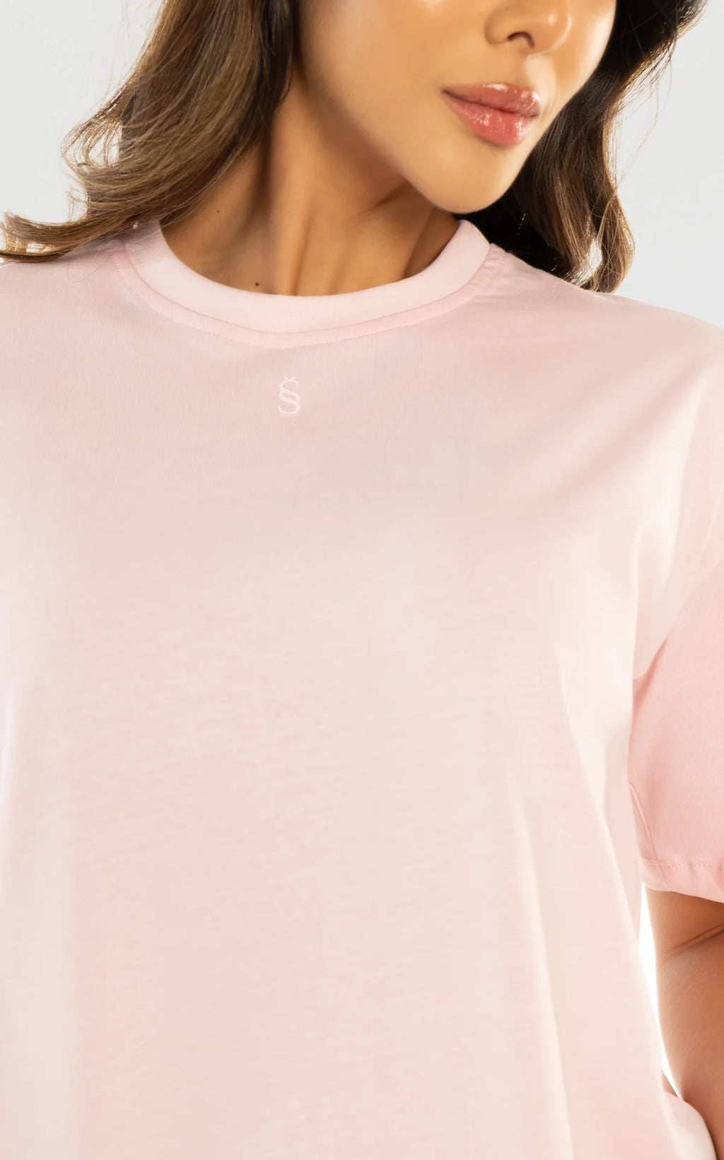 Pink Oversized Ribbed T-Shirt by Navissi