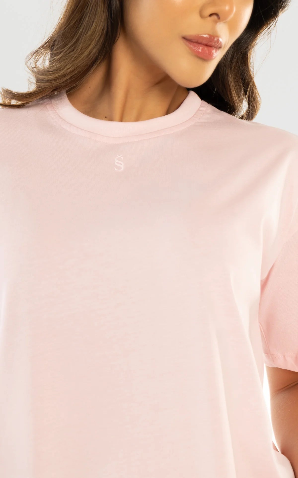 Pink Oversized Ribbed T-Shirt by Navissi
