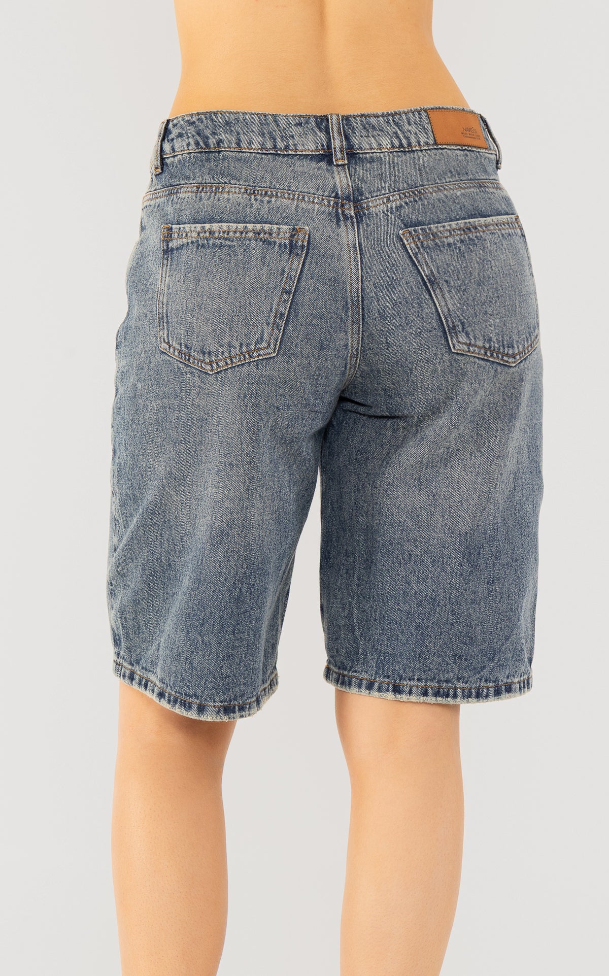 Blue Denim Bermuda Shorts by Navissi