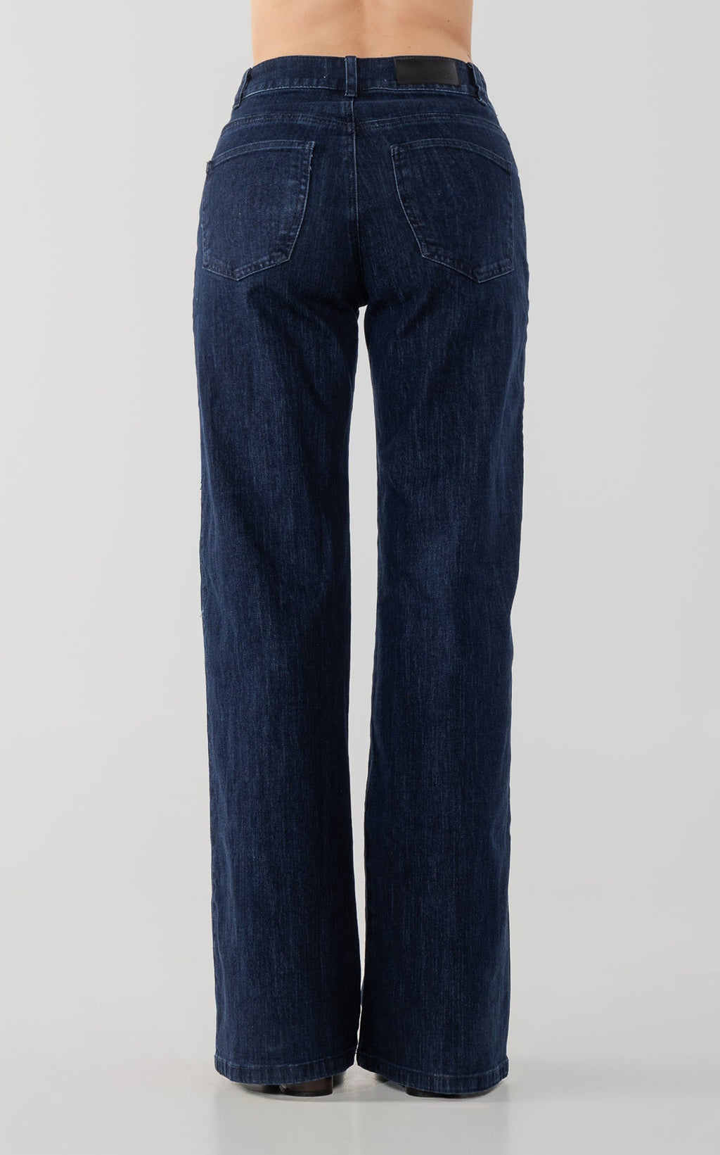 Blue Semi Wide-Leg Wide-Leg Jeans