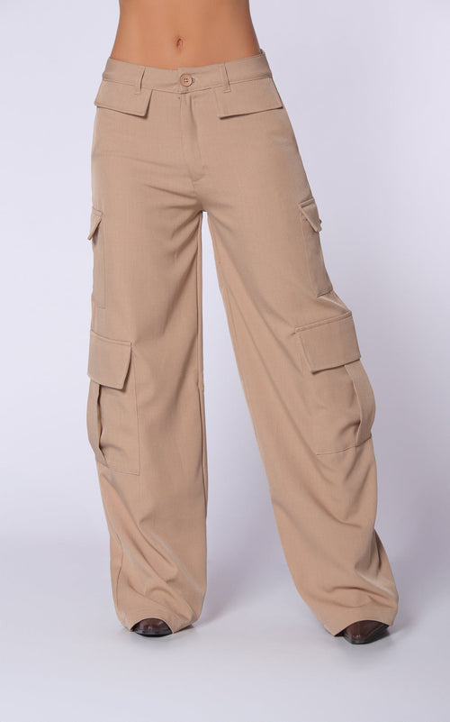 Sand Straight-Leg Cargo Pants by Navissi