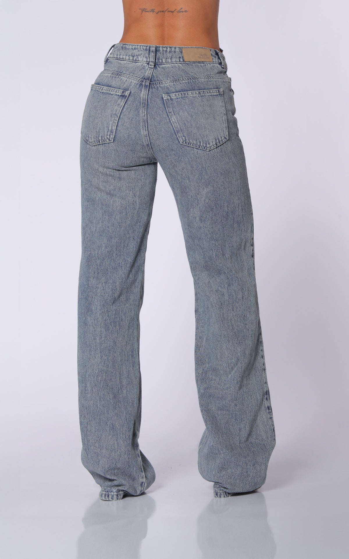 Blue Semi Wide-Leg Wide-Leg Jeans by Navissi