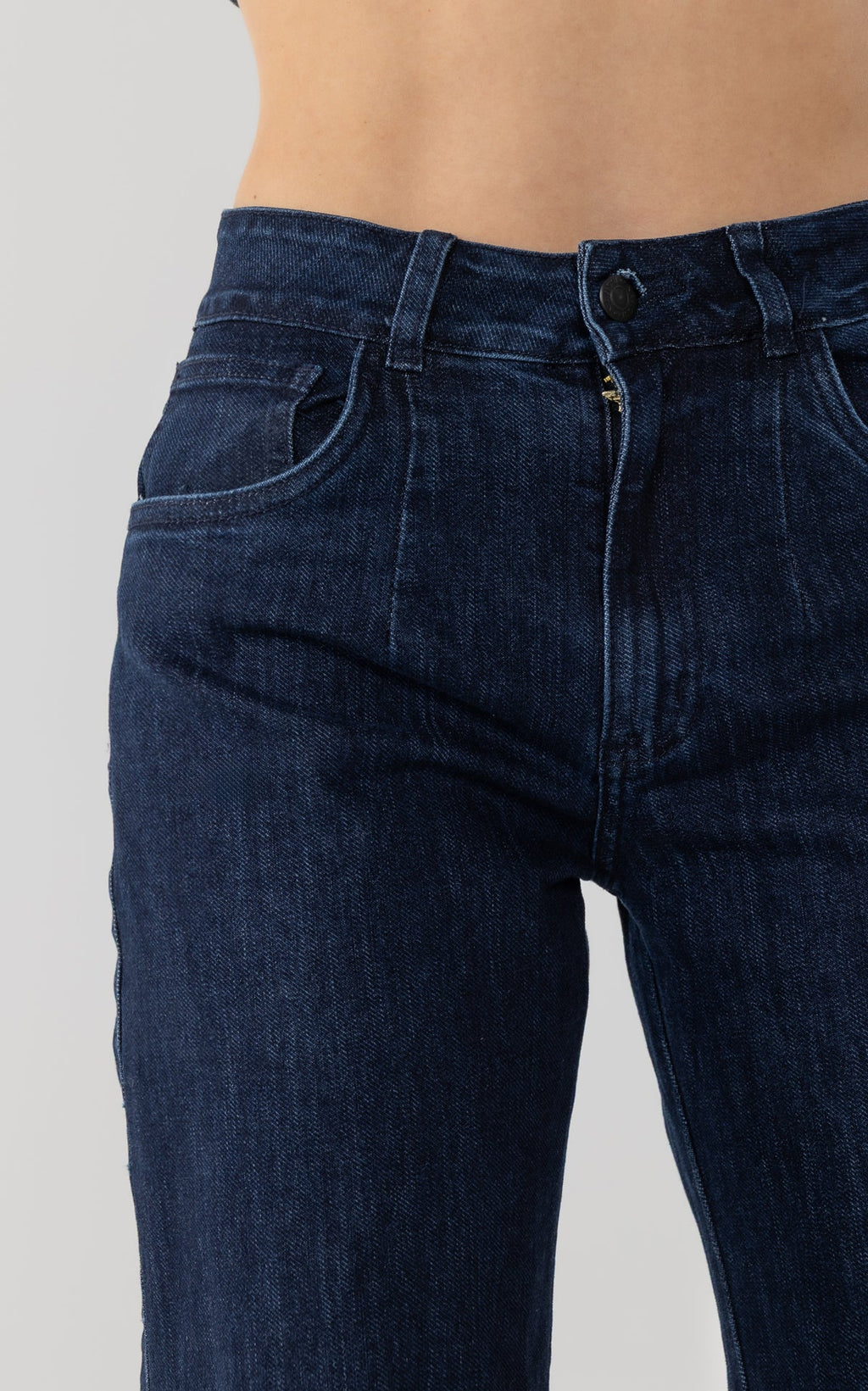 Blue Semi Wide-Leg Wide-Leg Jeans