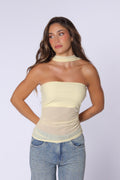Yellow Strapless Blouse