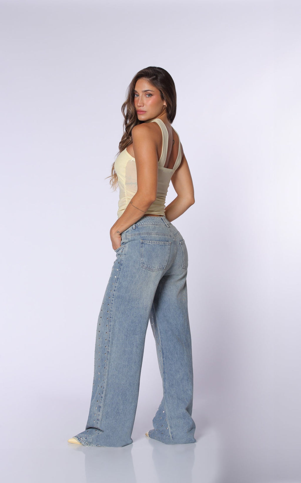 Blue Semi Wide-Leg Wide-Leg Jeans by Navissi