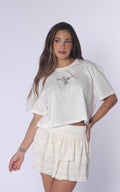 Camiseta Marfil Cropped