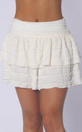 Ivory Ruffle-Detail Skirt by Navissi