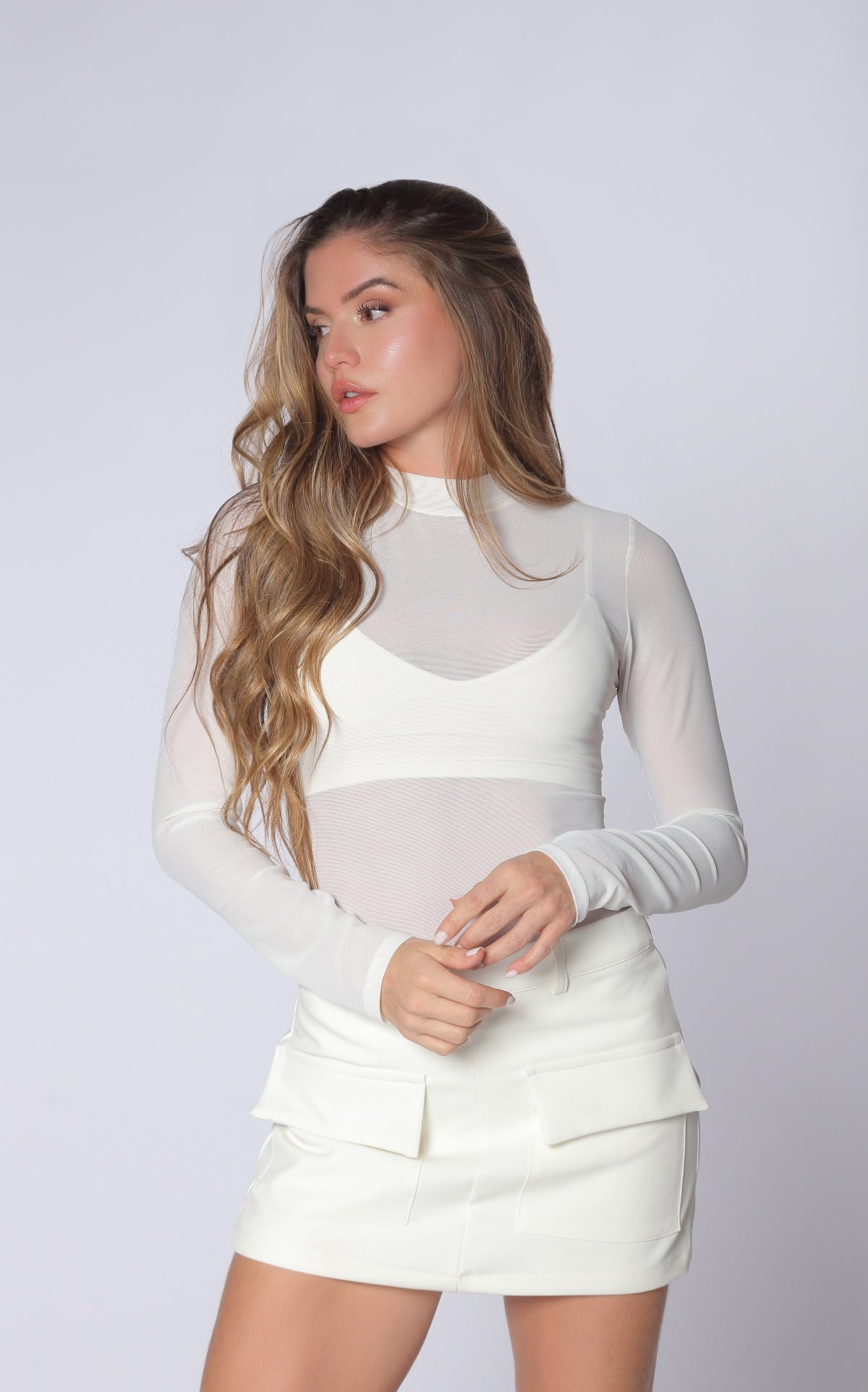 Blusa Marfil Transparencias