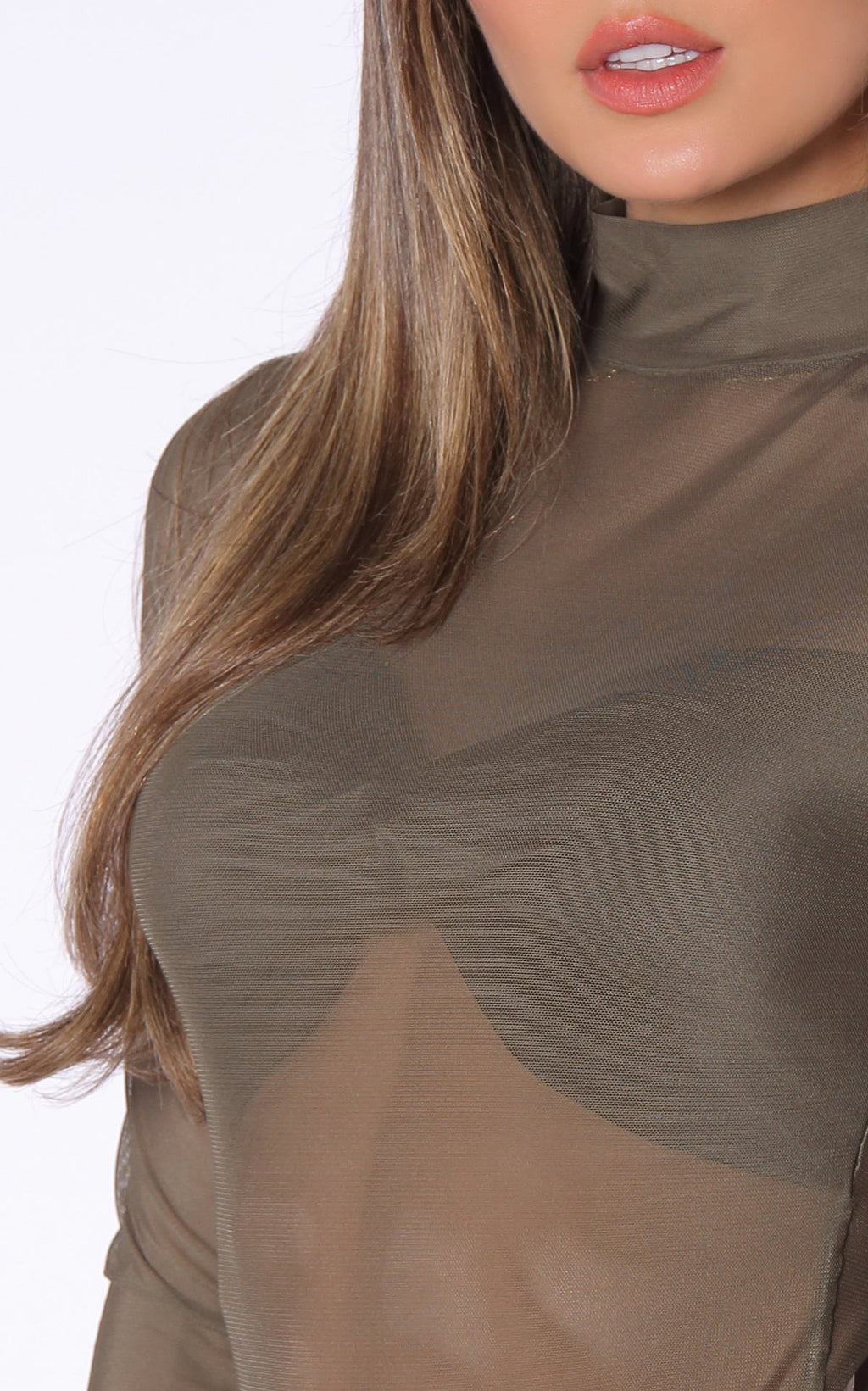 Military Green Layered Bodysuit by Navissi
