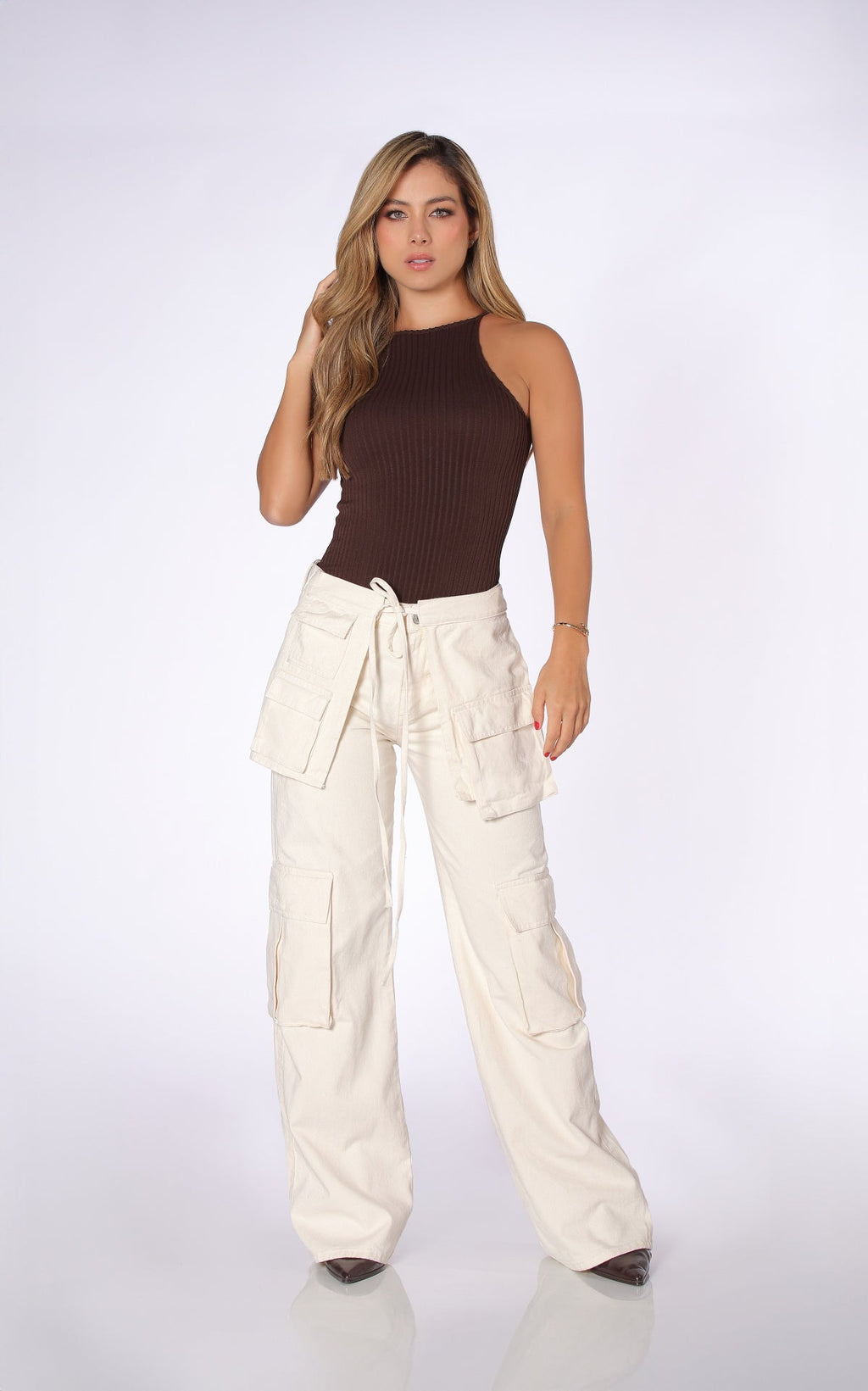 Ivory Straight-Leg Jeans