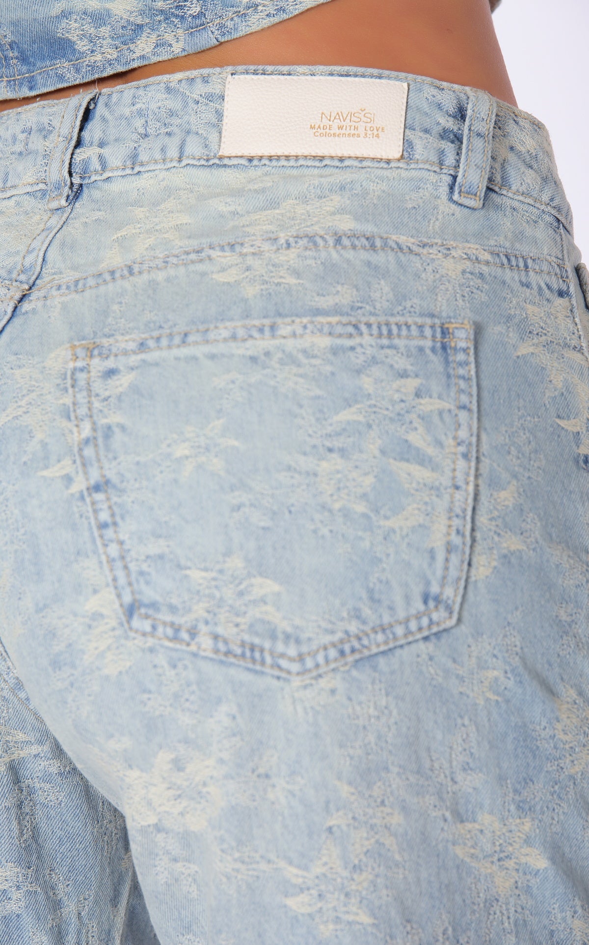 Blue Semi Wide-Leg Wide-Leg Jeans by Navissi