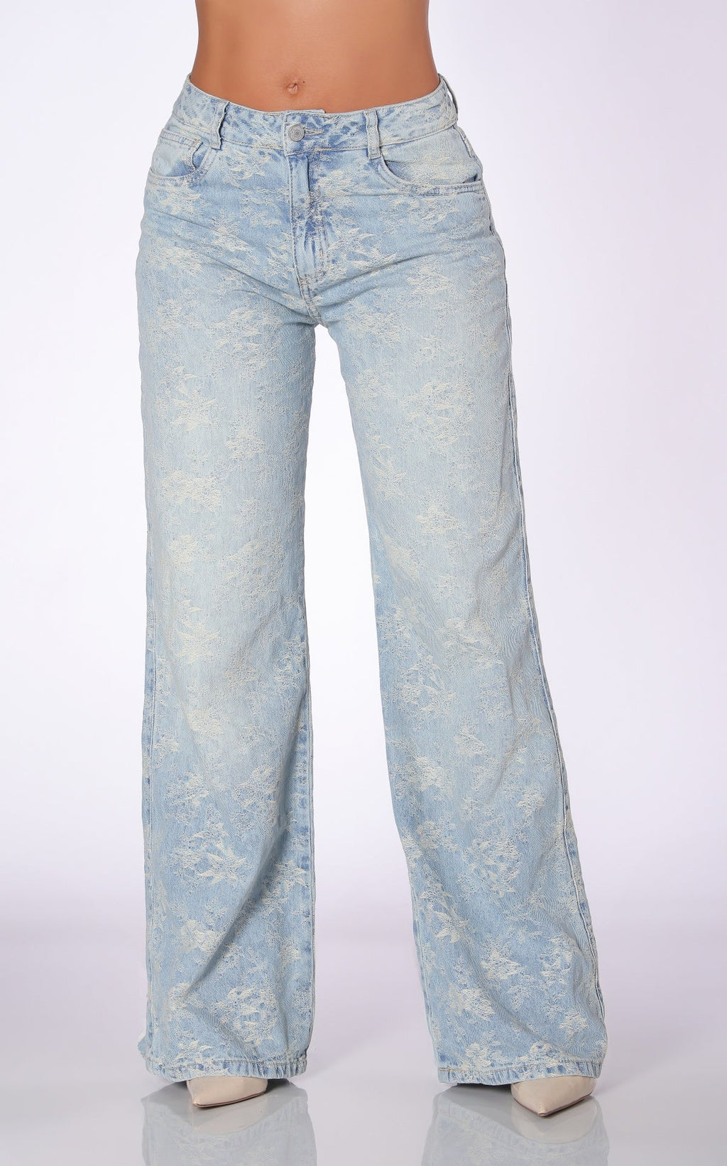 Blue Semi Wide-Leg Wide-Leg Jeans by Navissi