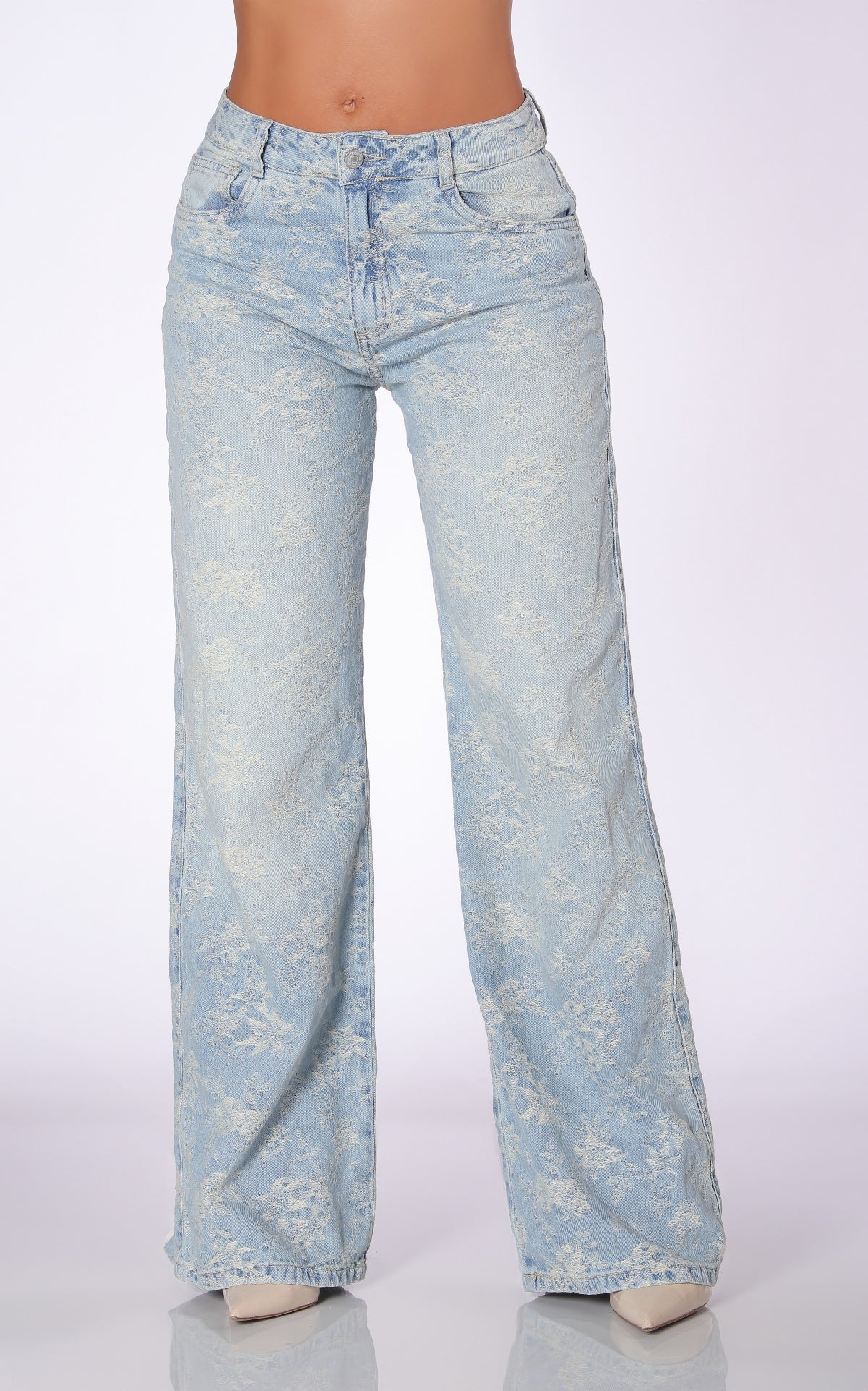 Blue Semi Wide-Leg Wide-Leg Jeans by Navissi
