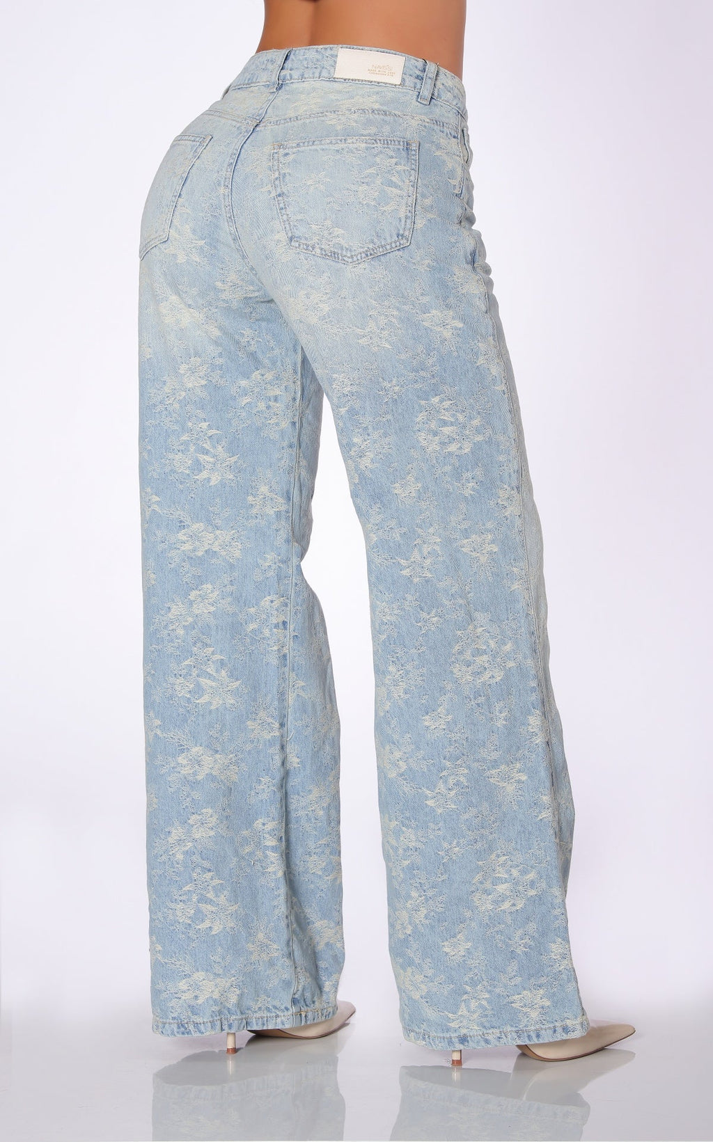 Blue Semi Wide-Leg Wide-Leg Jeans by Navissi