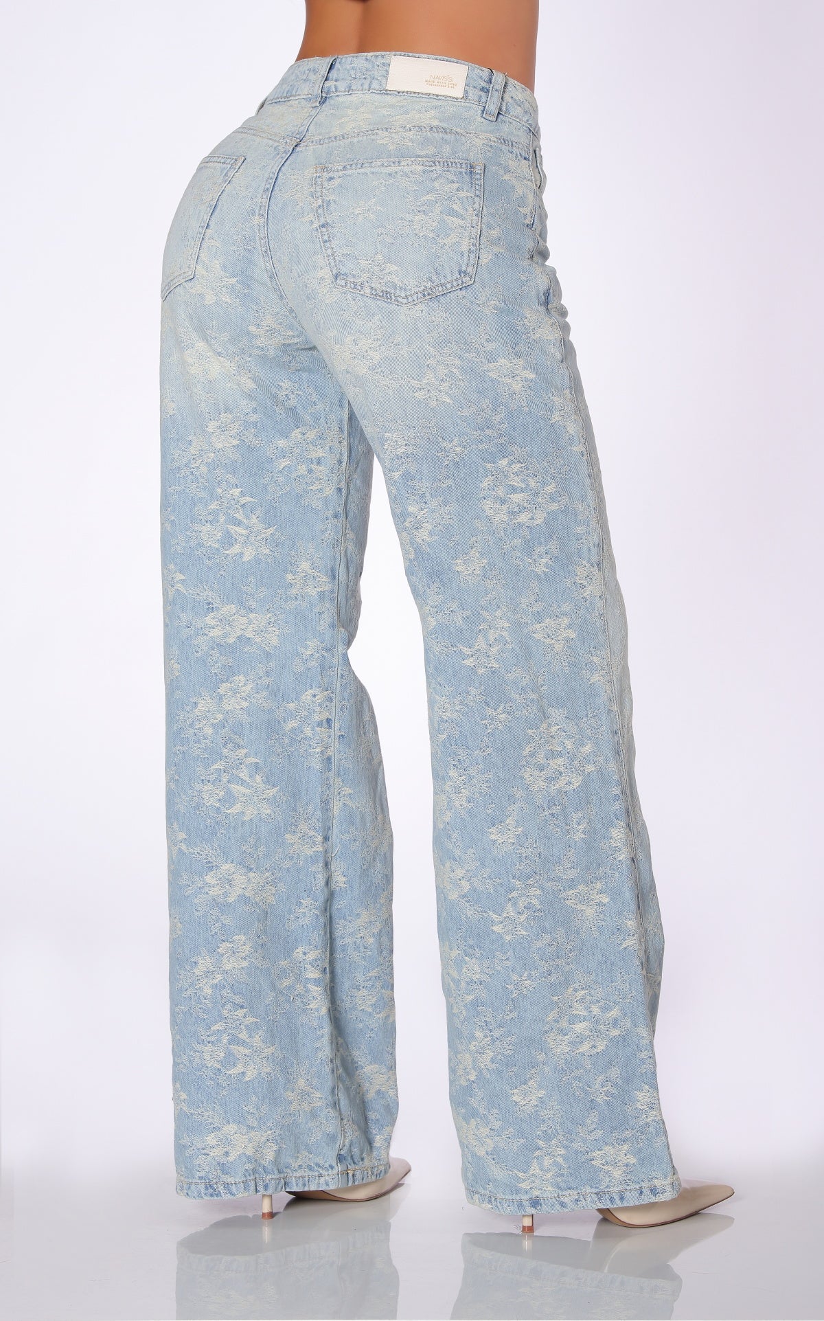 Blue Semi Wide-Leg Wide-Leg Jeans by Navissi