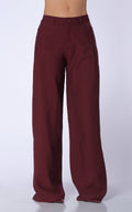 Pantalón Vino Tinto Tipo Sastre