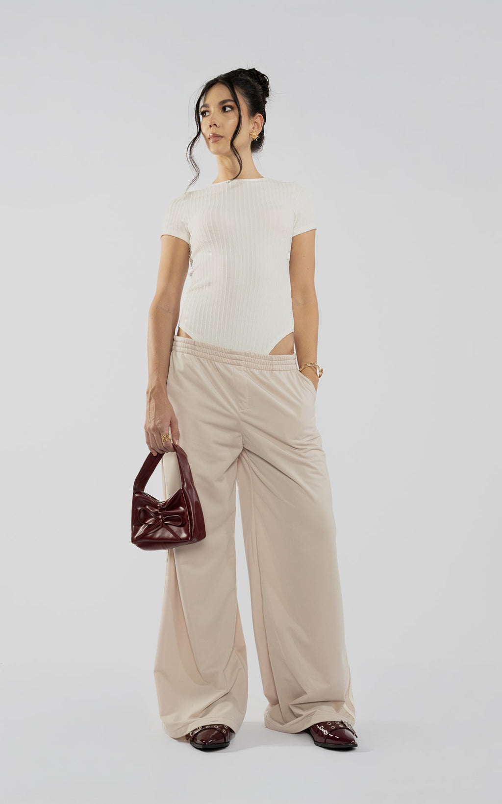 Sand Side-Trim Pants by Navissi