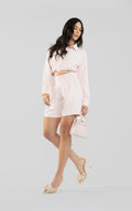 Pink Elastic Tailored Bermuda Shorts by Navissi