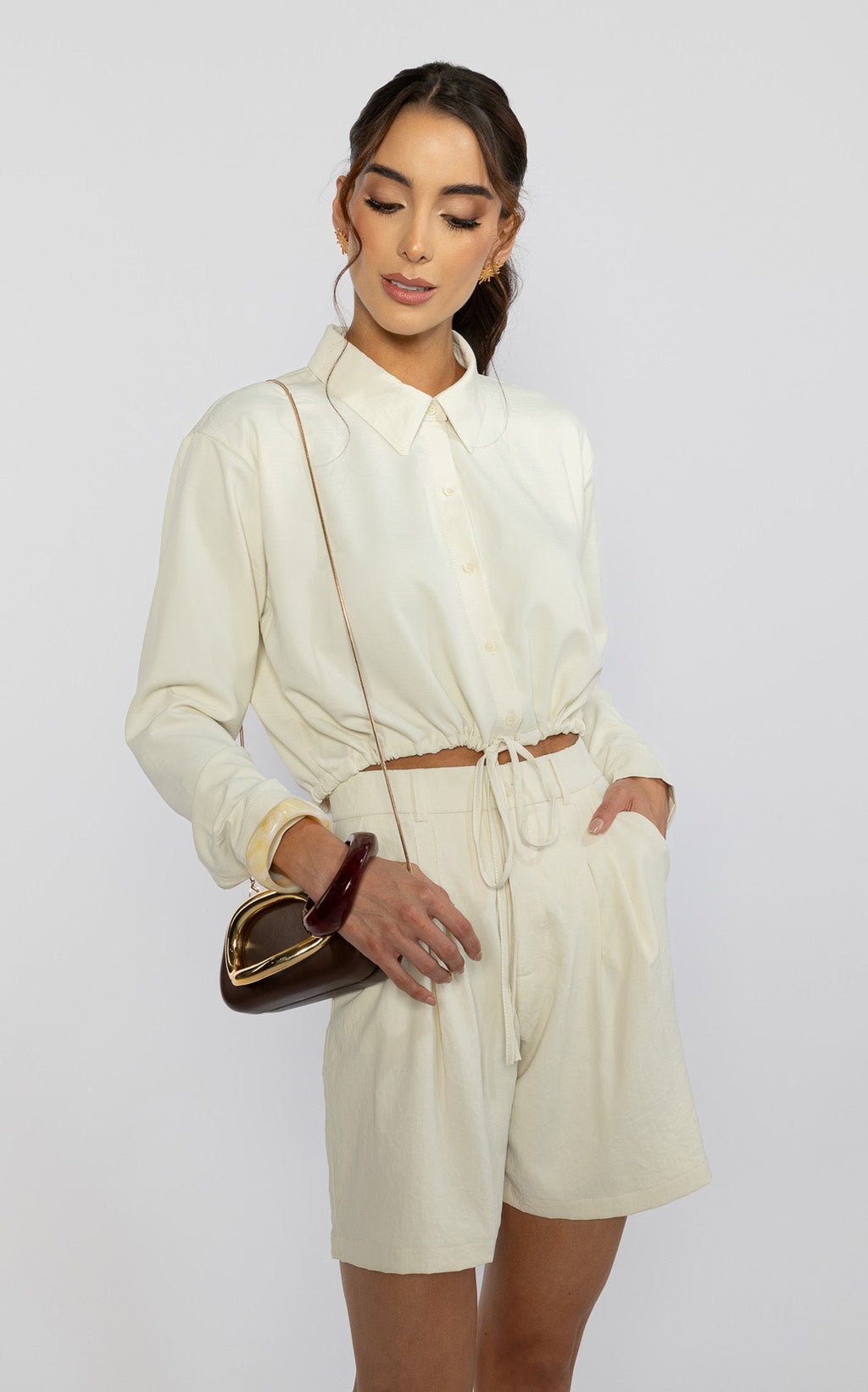 Blusa Crema Cropped