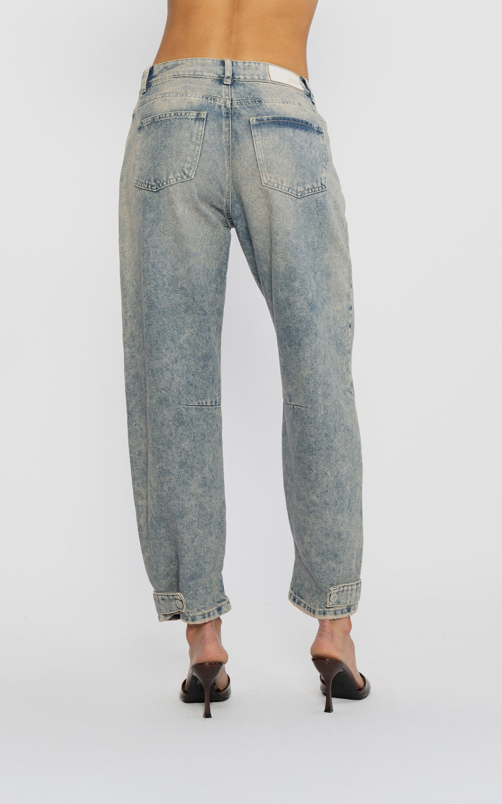 Blue Barrel-Leg Jeans