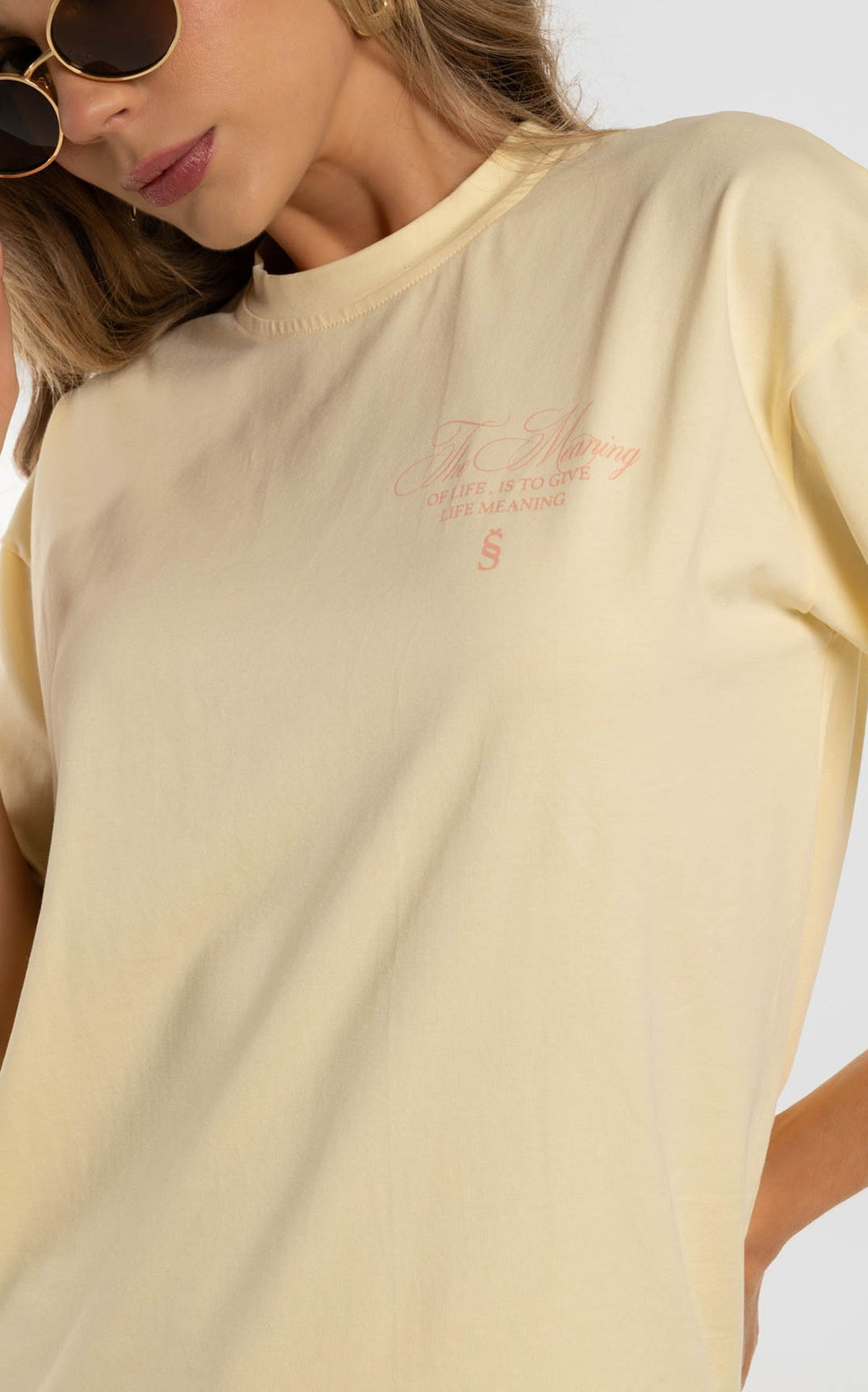Camiseta Amarillo Claro Oversized