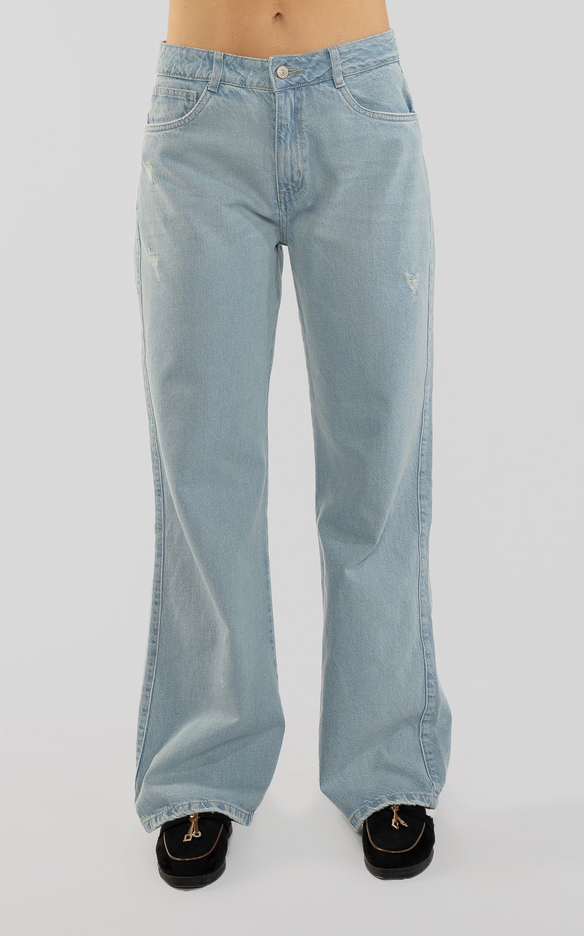 Blue Straight-Leg Jeans