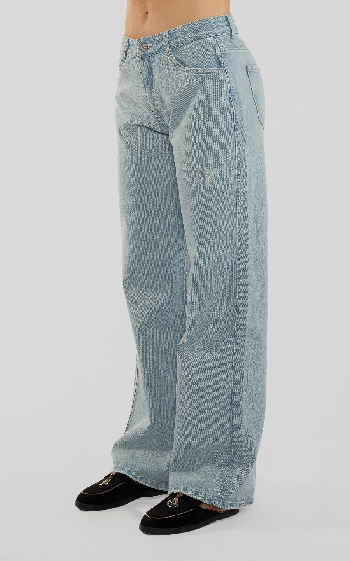 Blue Straight-Leg Jeans
