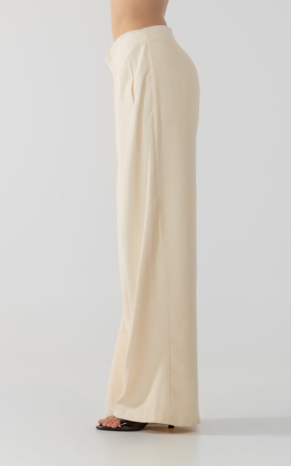 Pantalón Crema Tiro Alto