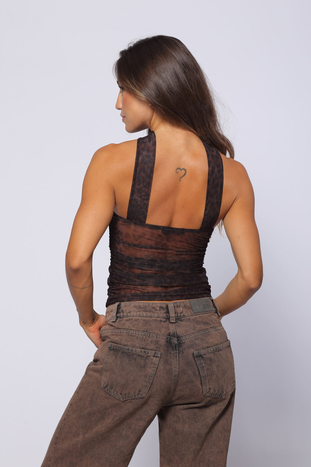 Animal Print Strapless Blouse