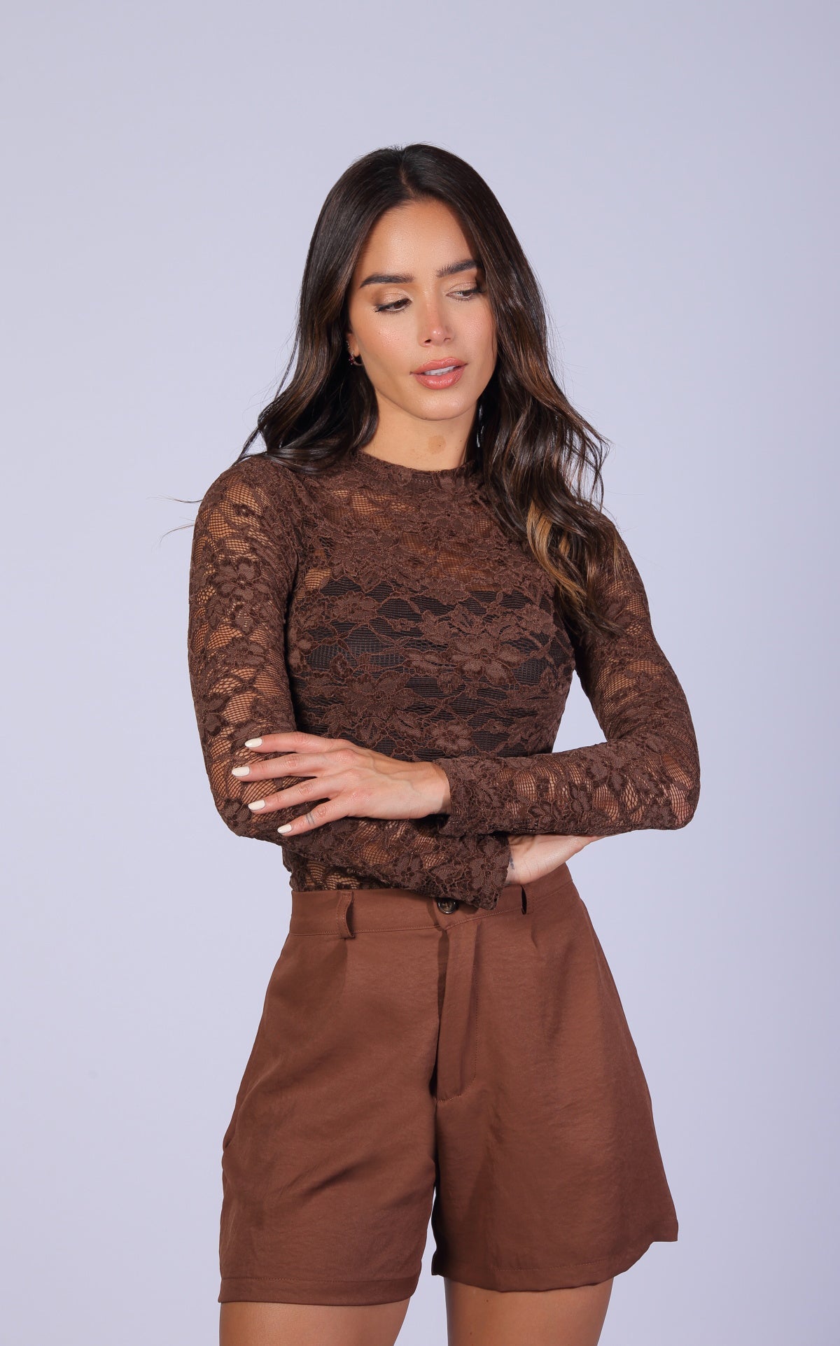 Blusa Café Blonda Manga Larga