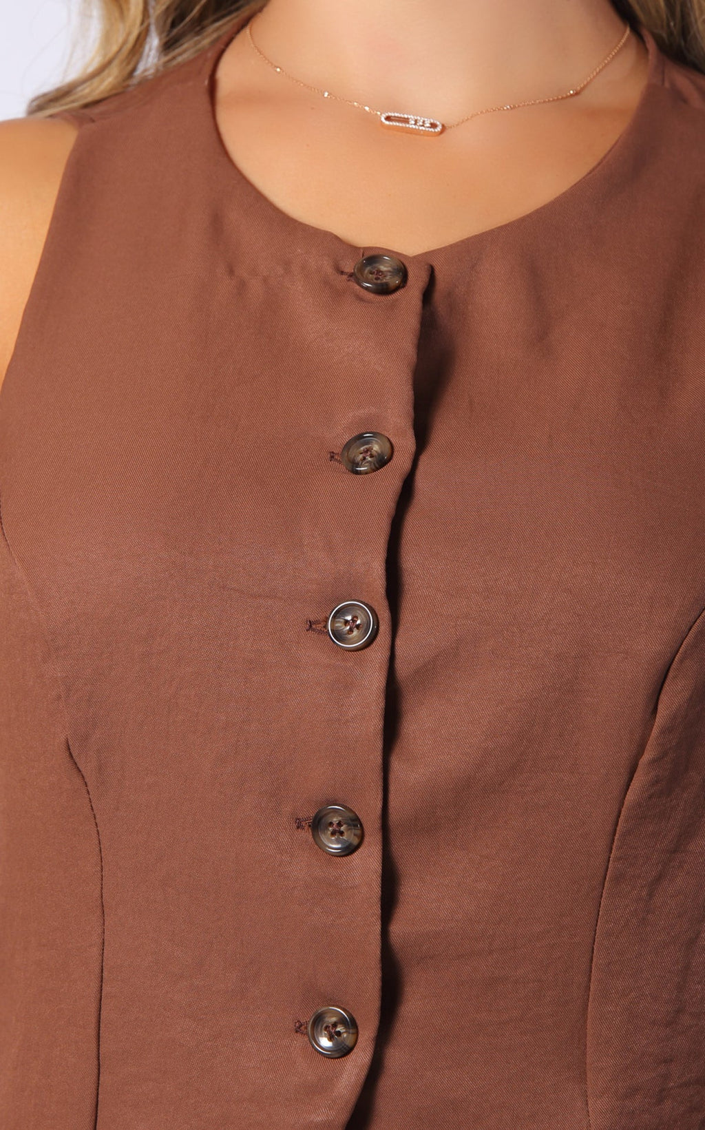 Blusa Café Botones