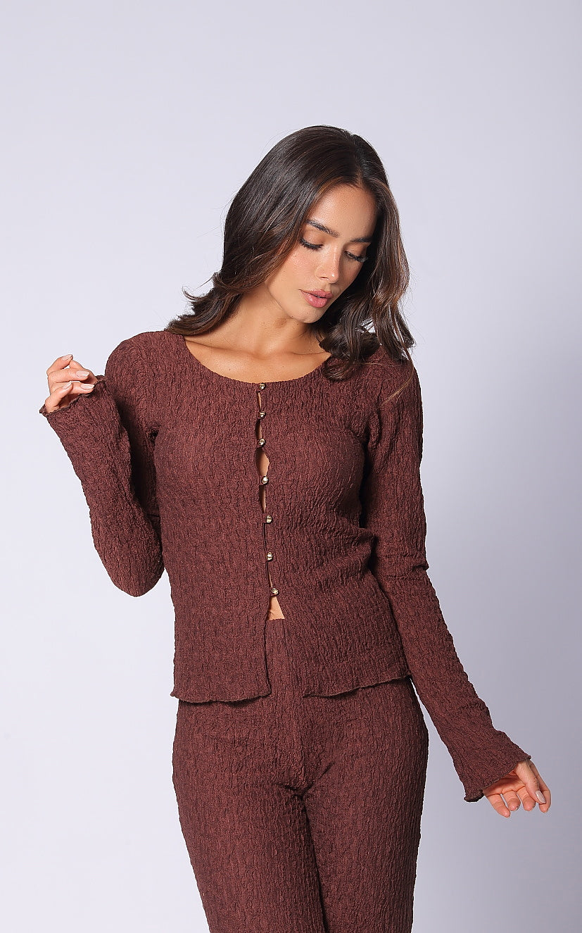 Blusa Café Botones ML