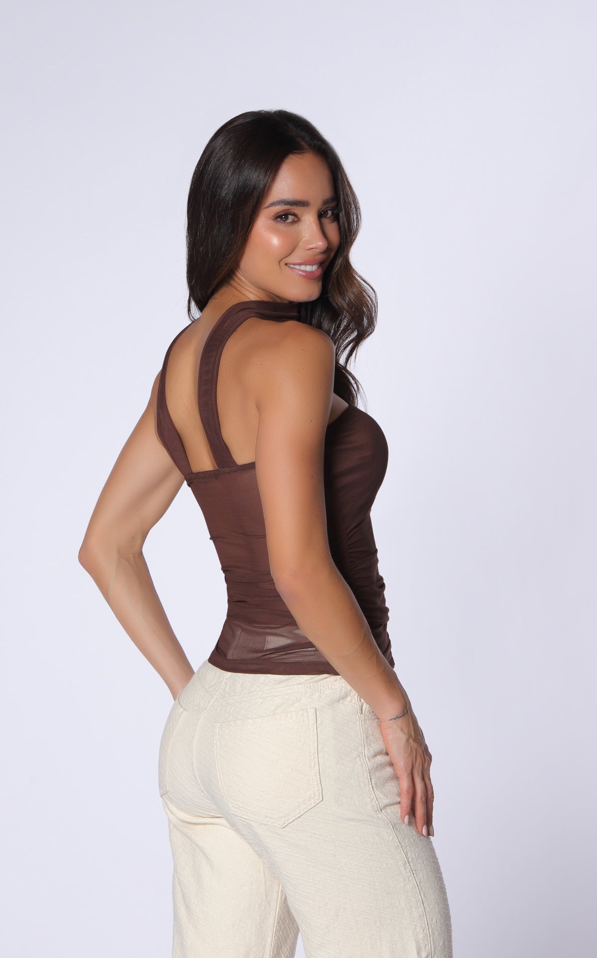 Chocolate Strapless Blouse
