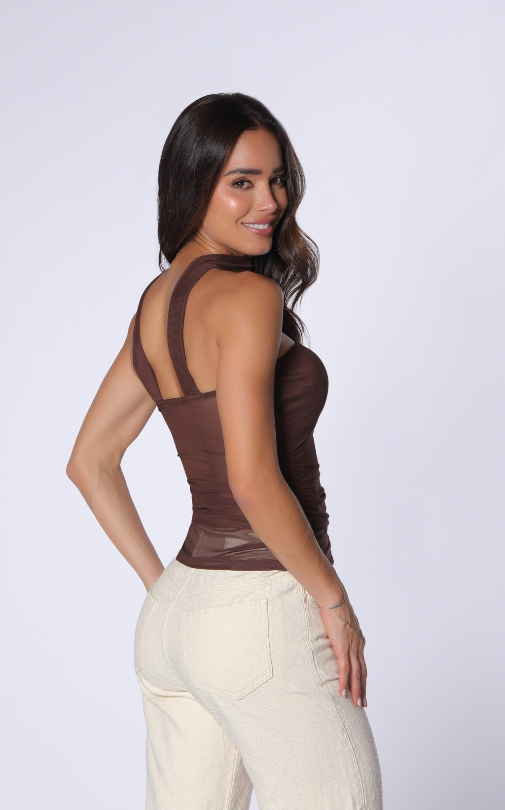 Chocolate Strapless Blouse